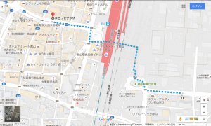 コンフォートホテル郡山からまざっせプラザへの経路